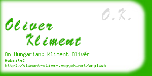 oliver kliment business card